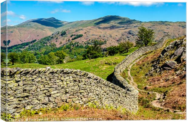 Towards the Fairfield Horseshoe from Silver How Canvas Print by Nick Jenkins