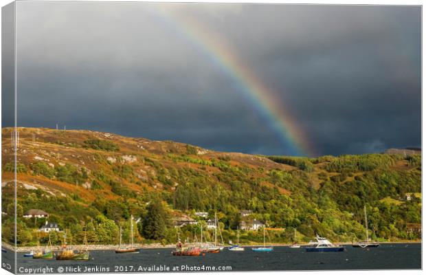 Loch Broom and Rainbow Canvas Print by Nick Jenkins