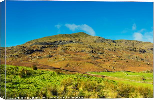 Coniston Old Man from Walna Scar Road Lakeland Canvas Print by Nick Jenkins