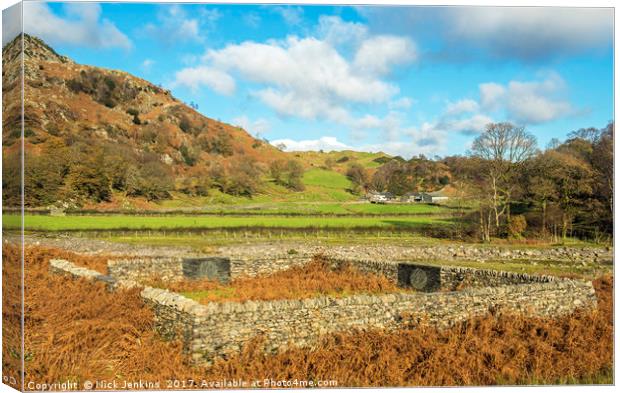Tilberthwaite Lake District in Autumn Canvas Print by Nick Jenkins
