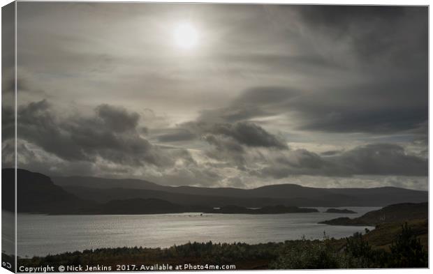 Across Loch Torridon from above Inveralligin  Canvas Print by Nick Jenkins