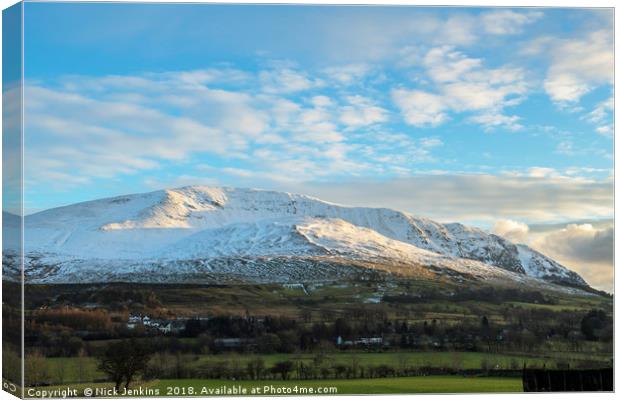Clough Head in the Lake District Cumbria in Winter Canvas Print by Nick Jenkins