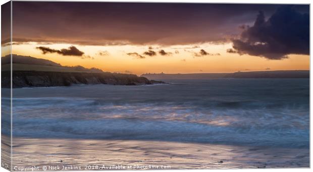 West Angle Bay on a Winter Evening Pembrokeshire Canvas Print by Nick Jenkins
