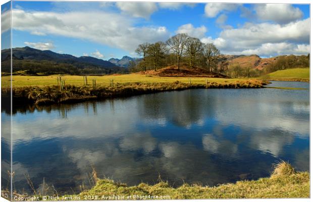 River Brathay Great Langdale Valley Lake District  Canvas Print by Nick Jenkins