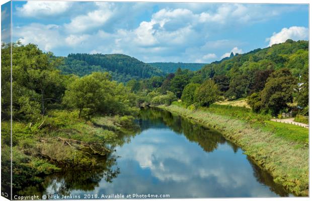 The River Wye from Brockweir Bridge Wye Valley Canvas Print by Nick Jenkins