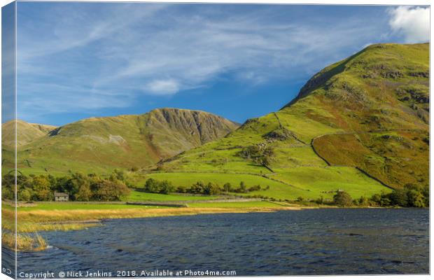 Hartsop Dodd across Brothers Water Lake District Canvas Print by Nick Jenkins