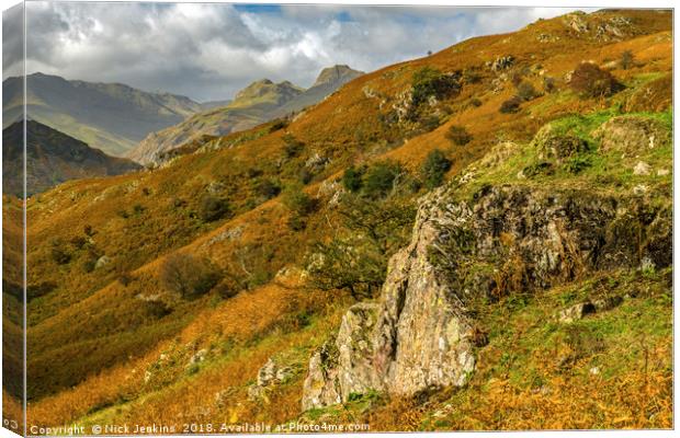 The Great Langdale Valley Lake District  Canvas Print by Nick Jenkins
