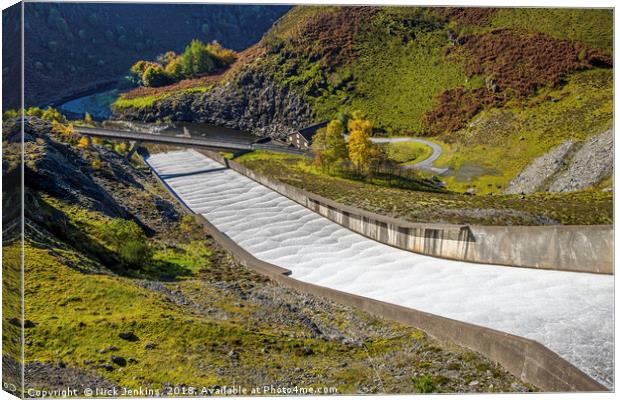 Llyn Brianne Reservoir Outflow Mid Wales Canvas Print by Nick Jenkins