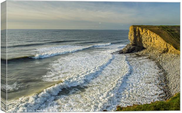 Nash Point Beach Glamorgan Heritage Coast Canvas Print by Nick Jenkins