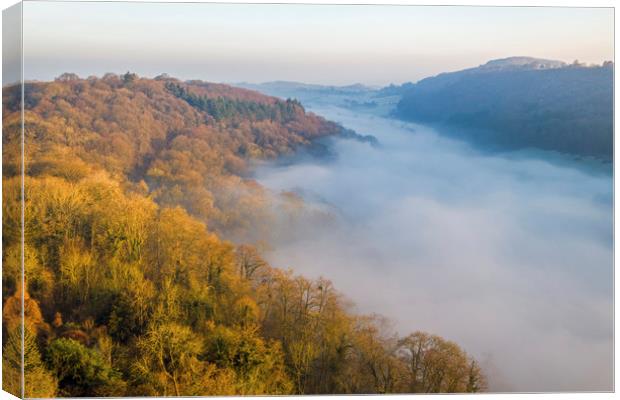 The Wye Valley and Cloud Inversion Gloucestershire Canvas Print by Nick Jenkins