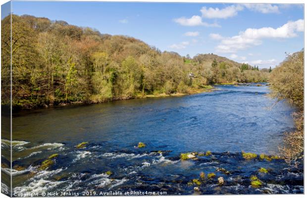 The River Wye near Erwood in Powys Canvas Print by Nick Jenkins
