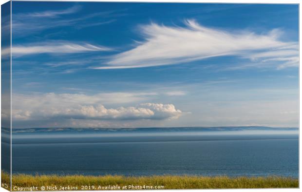 View from Southerndown to Devon South Wales Coast Canvas Print by Nick Jenkins