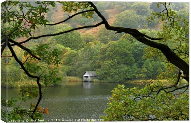 The Boathouse on Rydal Water Lake District Canvas Print by Nick Jenkins