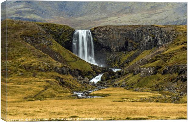 Svodufoss Falls Snaefellsness Peninsular Iceland Canvas Print by Nick Jenkins