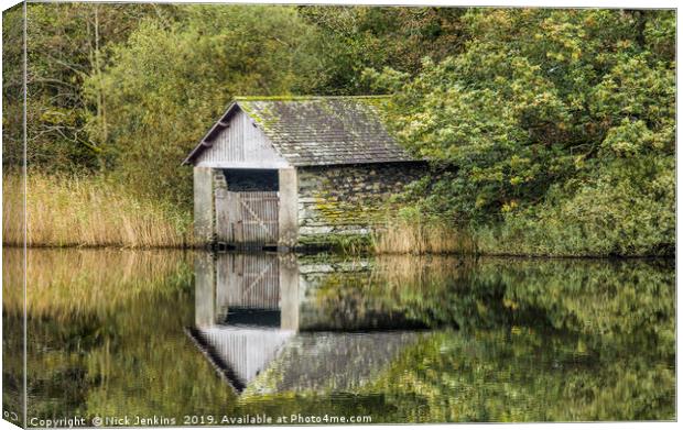 Boat House at Rydal Water Rothay Valley Lakeland Canvas Print by Nick Jenkins