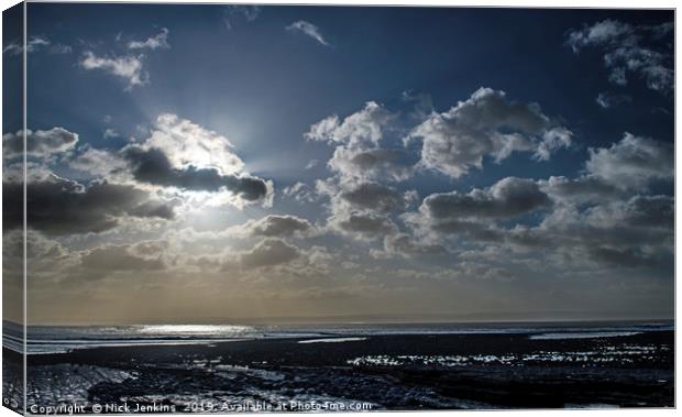 Morning Sky over Llantwit Major Beach Canvas Print by Nick Jenkins