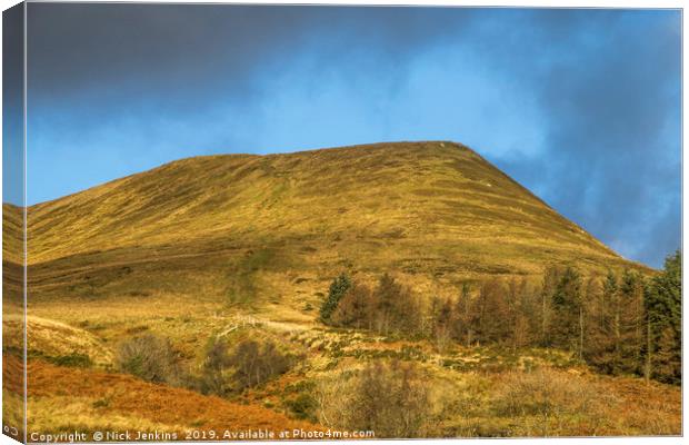 Torpantau Ridge in the Central Brecon Beacons Canvas Print by Nick Jenkins