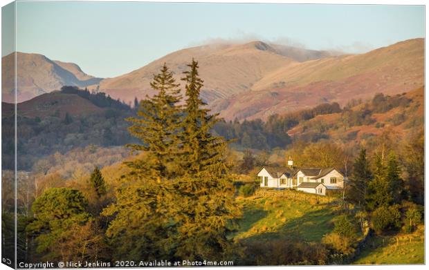Great Rigg from near Skelwith Bridge Lake District Canvas Print by Nick Jenkins