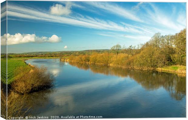 The River Tywi in the Tywi Valley Carmarthenshire  Canvas Print by Nick Jenkins