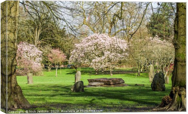 Bute Park Cardiff in with full Spring blossom  Canvas Print by Nick Jenkins
