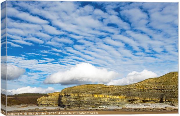 Dunraven Bay Southerndown with amazing clouds  Canvas Print by Nick Jenkins