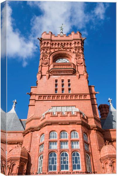 Pierhead Building Clock Cardiff Bay Canvas Print by Nick Jenkins