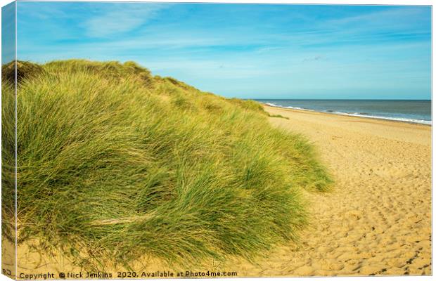 Winterton Beach and Sand Dunes Norfolk Coast Canvas Print by Nick Jenkins