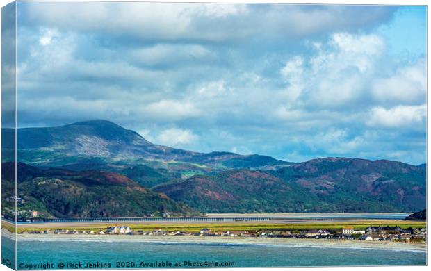 Barmouth Coast and Mawddach Estuary North Wales  Canvas Print by Nick Jenkins