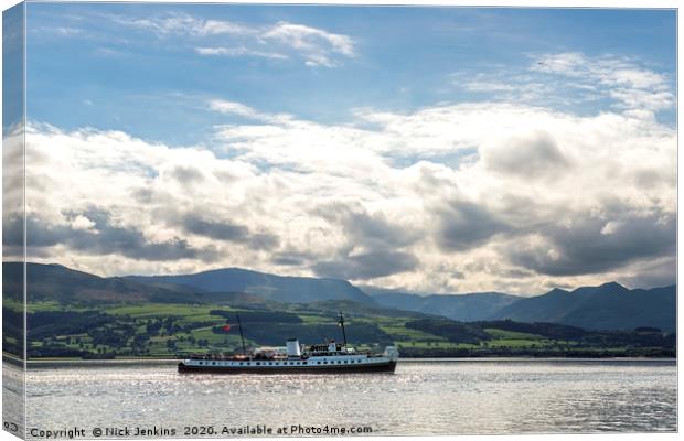 MV Balmoral in the Menai Strait Canvas Print by Nick Jenkins