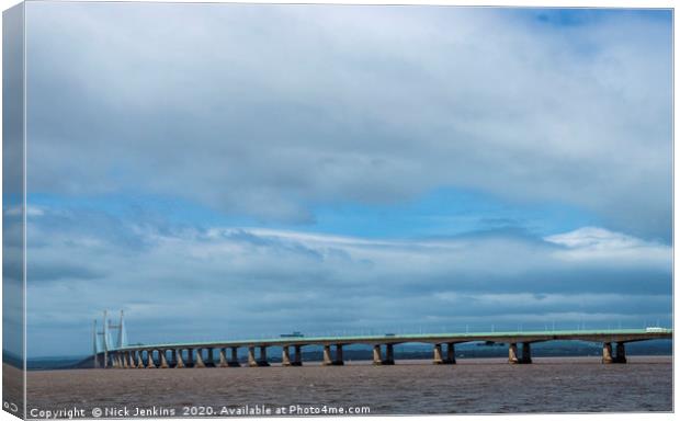 Prince of Wales Bridge into Wales from England Canvas Print by Nick Jenkins