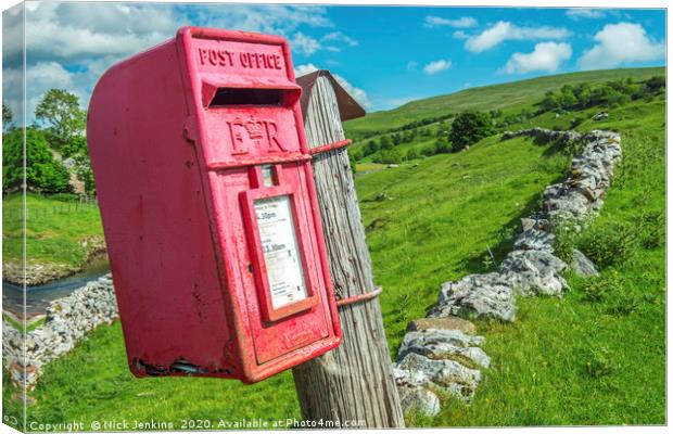 The Post Box at Yockenthwaite in the Yorkshire Dal Canvas Print by Nick Jenkins