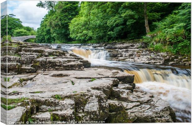 Stainforth Beck and Bridge on the River Ribble  Canvas Print by Nick Jenkins