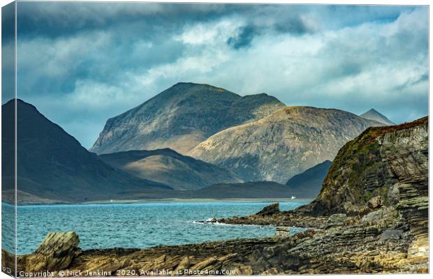 Black Cuillin Hills from Elgol on Isle of Skye Canvas Print by Nick Jenkins