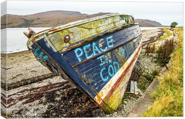 Abandoned Fishing Boat Loch Broom Canvas Print by Nick Jenkins