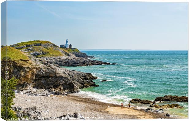 Bracelet Bay and the Mumbles Lighthouse Gower Canvas Print by Nick Jenkins