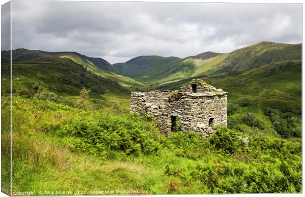 Shepherd's Hut Ruins Troutbeck Valley Lakeland  Canvas Print by Nick Jenkins