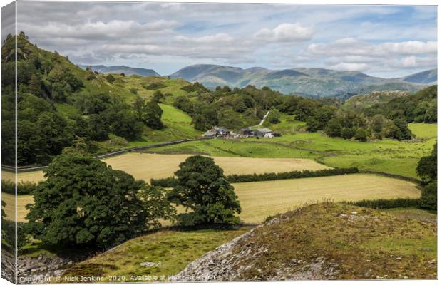 Tilberthwaite Valley Lake District in Summer Canvas Print by Nick Jenkins