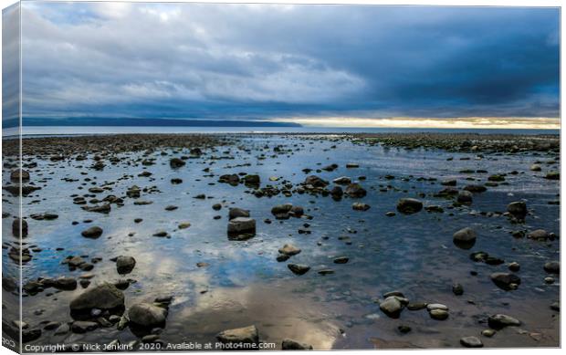 Evening Beach Scene at Llantwit Major South Wales Canvas Print by Nick Jenkins
