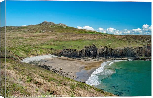 Carn Llidi and Porthmelgan Beach Pembrokeshire Coa Canvas Print by Nick Jenkins