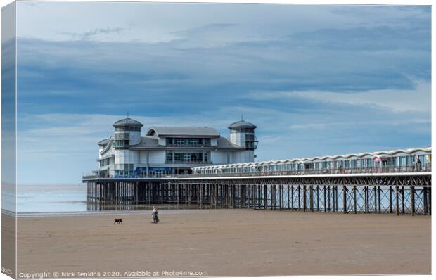 The Grand Pier at Weston Super Mare Somerset Canvas Print by Nick Jenkins