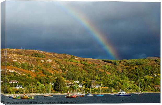 Rainbow over Loch Broom Ullapool Scottish Highland Canvas Print by Nick Jenkins