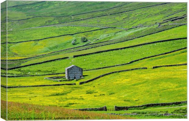 Dales barn near Gayle Wensleydale Yorkshire Dales Canvas Print by Nick Jenkins