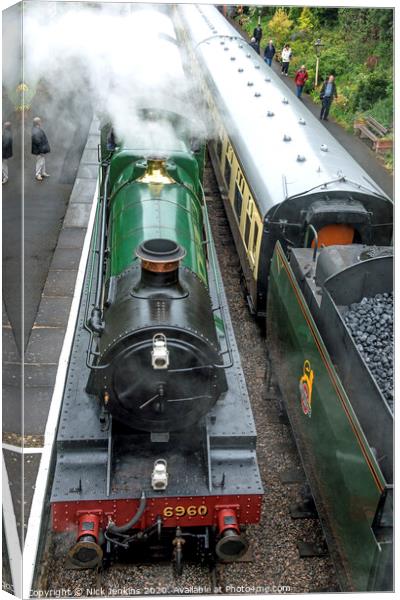 Steam Engines stopped at Toddington Station in the Canvas Print by Nick Jenkins