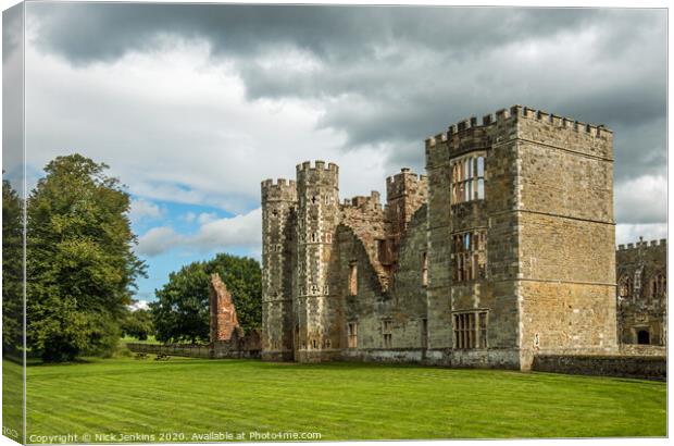 Cowdray Castle in the town of Midhurst West Sussex Canvas Print by Nick Jenkins