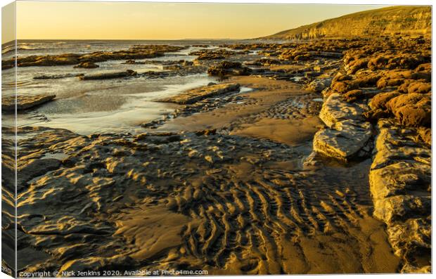 Dunraven Bay on a cold sunny Evening south wales Canvas Print by Nick Jenkins