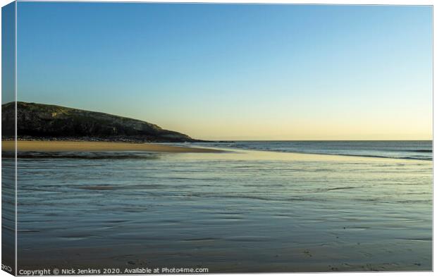 Dunraven Bay November evening in winter Canvas Print by Nick Jenkins