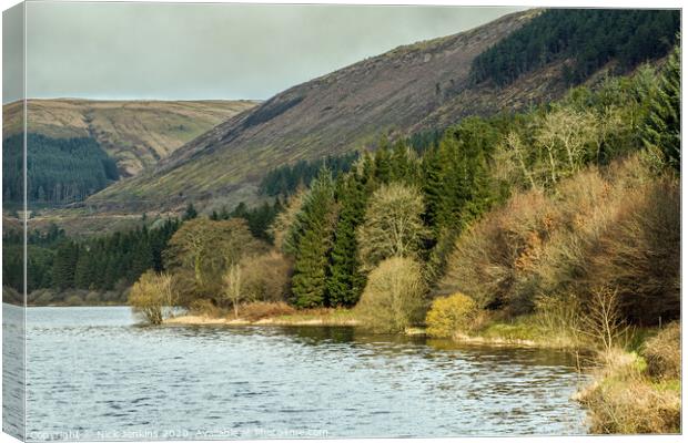 Pentwyn Reservoir in the Central Brecon Beacons Canvas Print by Nick Jenkins