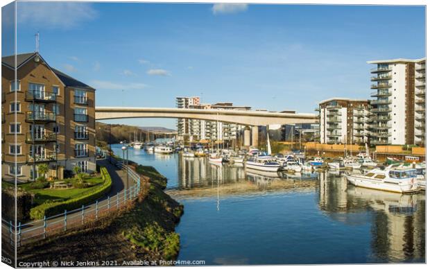 Penarth Marina New Apartments River Ely Cardiff  Canvas Print by Nick Jenkins