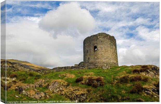 Dolbadarn Castle Tower Llanberis Gwynedd Canvas Print by Nick Jenkins