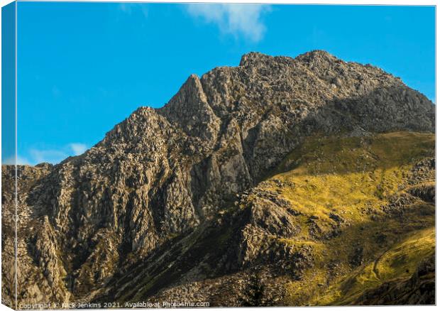 Tryfan in profile above Ogwen Valley North Wales Canvas Print by Nick Jenkins